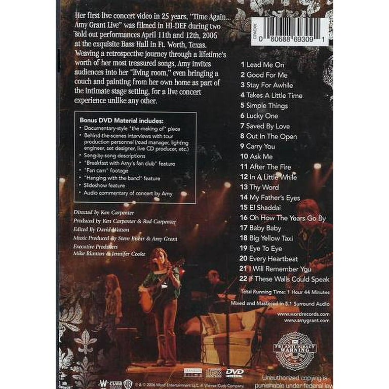 Amy Grant: Time Again Live (DVD, 2006) NEW - Walmart.com
