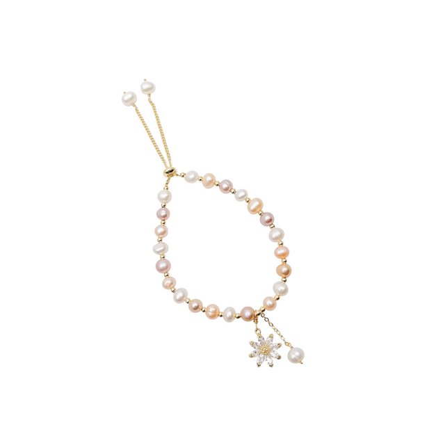 Minnieouse perla oro circón ajustable ligero resistente cadena pulseras pulido moda joyería mujer regalo novia Ropa, zapatos y accesorios Miscelánea Minnieouse AP016712-00