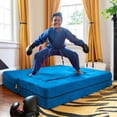 thumbnail image 6 of Jaxx Zipline Kids Sofa & Large Ottoman, 3 in 1 Fold Out Sofa, Big Kids Edition, Blueberry, 6 of 10