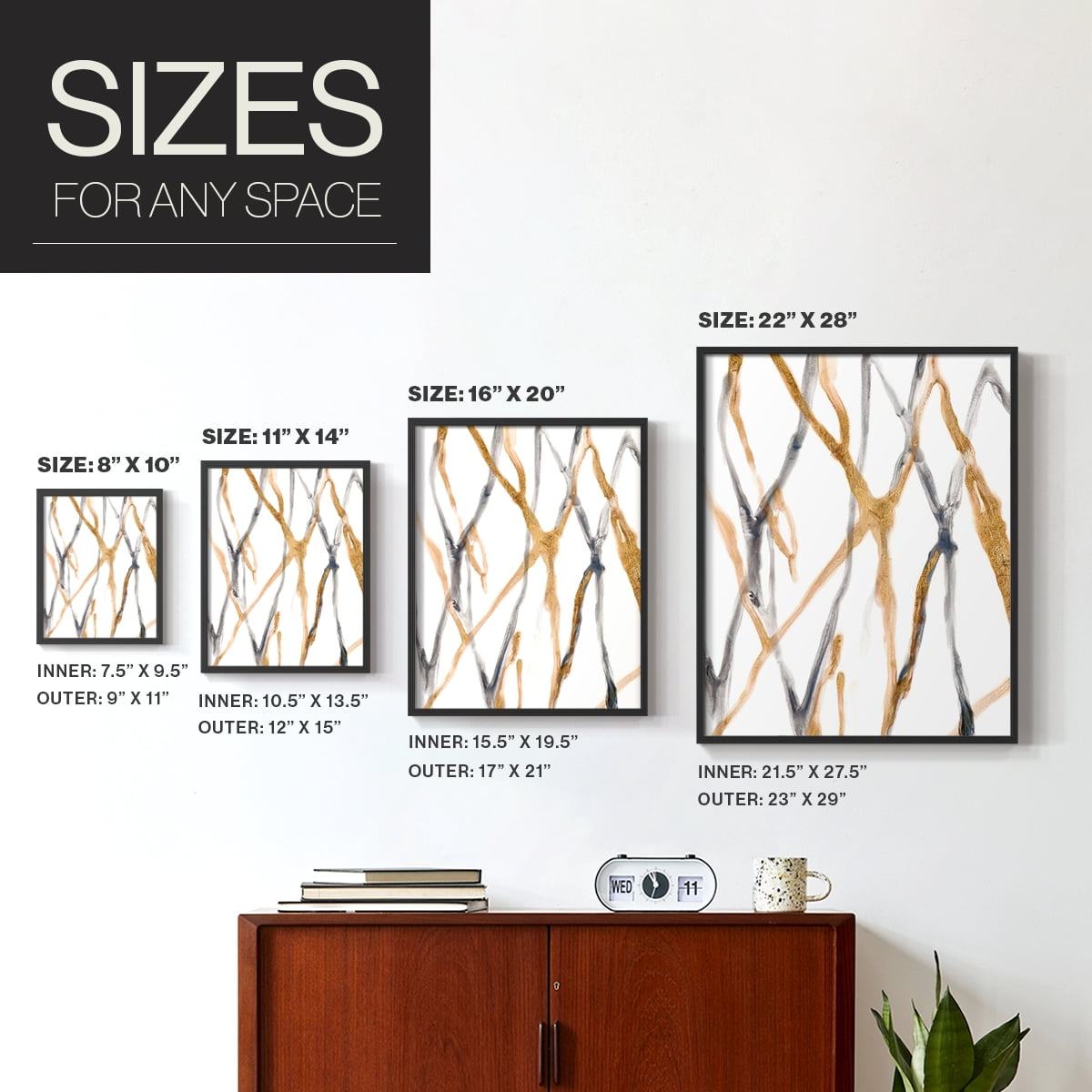 Runnel IX in Black Solid Wood 8 x 10 Framed Print