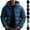 Navy, variant on Men Quilted Puffer Jacket Casual Thicken Long Sleeve Full Zip Hooded Down Coat Fashion Lightweight Winter Warm Outwear With Pcoket