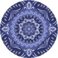 thumbnail image 1 of Ahgly Company Machine Washable Indoor Square Transitional Sky Blue Area Rugs, 3' Square, 1 of 7
