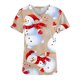 thumbnail image 4 of Puntoco, blusas con cuello en V y manga corta a la moda para mujer, blusa de bolsillo con estampado de uniforme de trabajo, tops Puntoco Puntoco-4204, 4 of 5