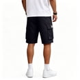 thumbnail image 6 of Mens Cargo Shorts Big and Tall Drawstring Elastic Waist Athletic Hiking Shorts Lightweight Bermuda Short with Pockets Black L, 6 of 9
