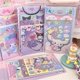 thumbnail image 2 of Sanrio Guka pegatinas láser de dibujos animados, Hello Kitty, Cinnamoroll, Kuromi Melody, calcomanía de mano Ornamental, regalo de bricolaje, juguetes para niños, 2 of 4