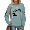 thumbnail image 3 of Game Day Football Sweatshirt Women Cute Graphic Long Sleeve Crewneck Pullover Top Casual Rugby T-Shirts Fan Shirts, 3 of 4