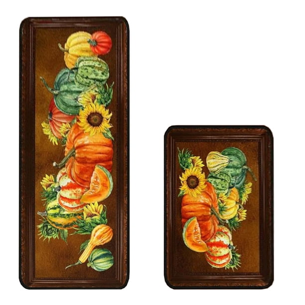 Mom's Best Tapetes de calabaza para entrada de cocina y baño, 2 piezas, antideslizantes y muy absorbentes
