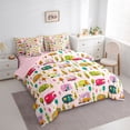 thumbnail image 2 of Erosebridal Cartoon Adventure Car Twin Bedding Sets 7-Piece For Boys Girls,Kids Teens Happy Camping Bedding Comforter Set,Pink Reversible, 2 of 6