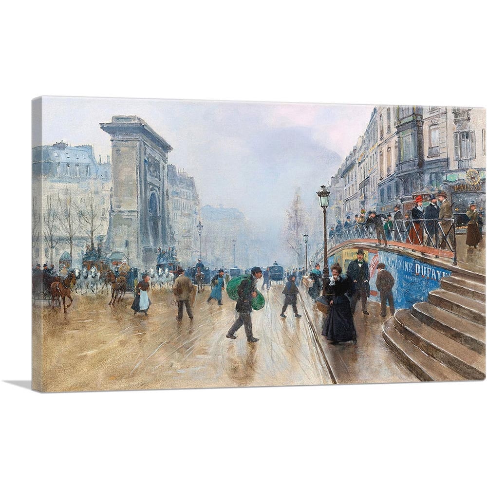 ARTCANVAS Saint-Denis Boulevard In Paris 1899 Canvas Art Print by