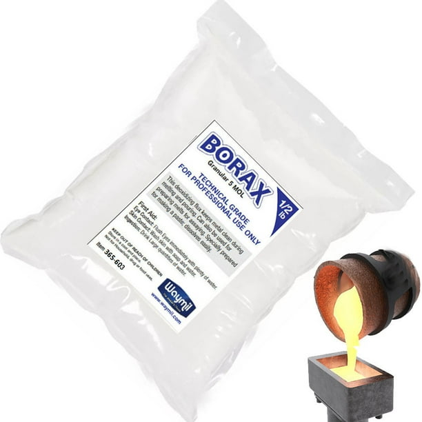 Borax Flux 1/2 Pound Melting Gold Silver Crucible Glaze Jewelry