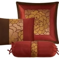 thumbnail image 4 of Nanshing Sibyl 7 Piece Luxury Floral Bedding Comforter Set, Red/Brown, King, 4 of 11