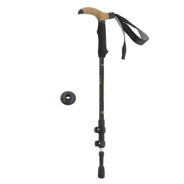 3 Section Rétractable Bâton de Randonnée en Alliage d'Aluminium d'Alpinisme Balance Pole pour Extérieur Noir Jaune
