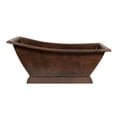 thumbnail image 3 of Premier Copper ProductsBTSC67DB 67" Hammered Copper Canoa Single Slipper Bathtub, 3 of 4