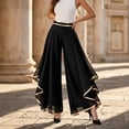 thumbnail image 2 of Womens Wide Leg Pants BWASD Elegant High Waist Chiffon Flowy Palazzo New 2026 Dress Trousers Breathable for Travel Vacation Beach Summer Fashion (Black 3XL), 2 of 5