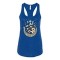 thumbnail image 2 of Wild Bobby I Only Told The Moon, Moon Phases Daisies and Butterflies Vintage Women Racerback Tank Top, Royal, Medium, 2 of 6