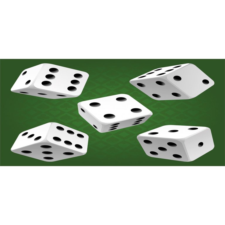 Modern Piggy Bank, Casino Gamble Rolling Dice Set Green Background  Illustration, Ceramic Coin Bank Money Box for Cash Saving, 3.6