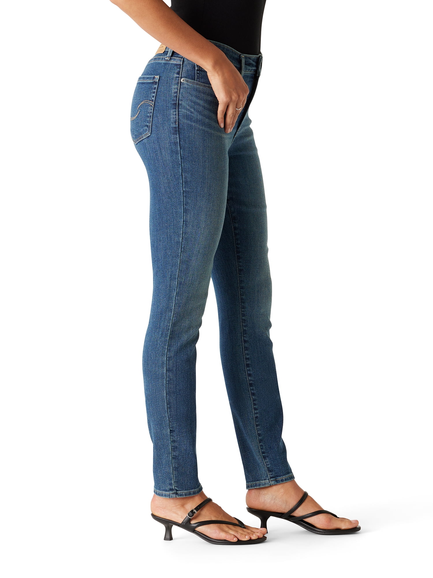 Levi Strauss Signature Women's Mid Rise Skinny Jeans, Tummy-Smoothing Pannel, Sizes 2-20
