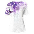 thumbnail image 5 of Kayannuo Womens Blouses Short Sleeve T Shirts for Women Valentine's Day Women's Fashion Printed Loose T-shirt Buttons Short Sleeves Blouse Round-Neck Casual Tops, 5 of 5