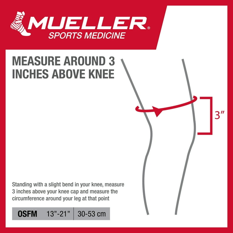 Mueller Adjustable Knee Brace Support, Black, One Size Fits Most