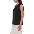 thumbnail image 4 of Satin Tank Tops for Women Sleeveless V Neck Business Casual Satin Blouse Work Shirts L Black, 4 of 6