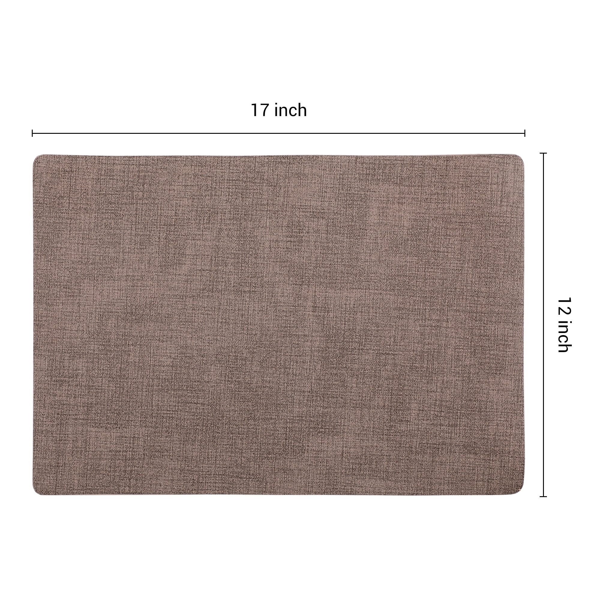 Unique Bargains Faux Leather Table Placemats for Kitchen Dining Table Light Coffee 17x12in