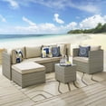 thumbnail image 4 of Modway Fauteuil d'Angle de Patio en Rotin et Tissu, Gris Pâle et Beige, 4 of 4