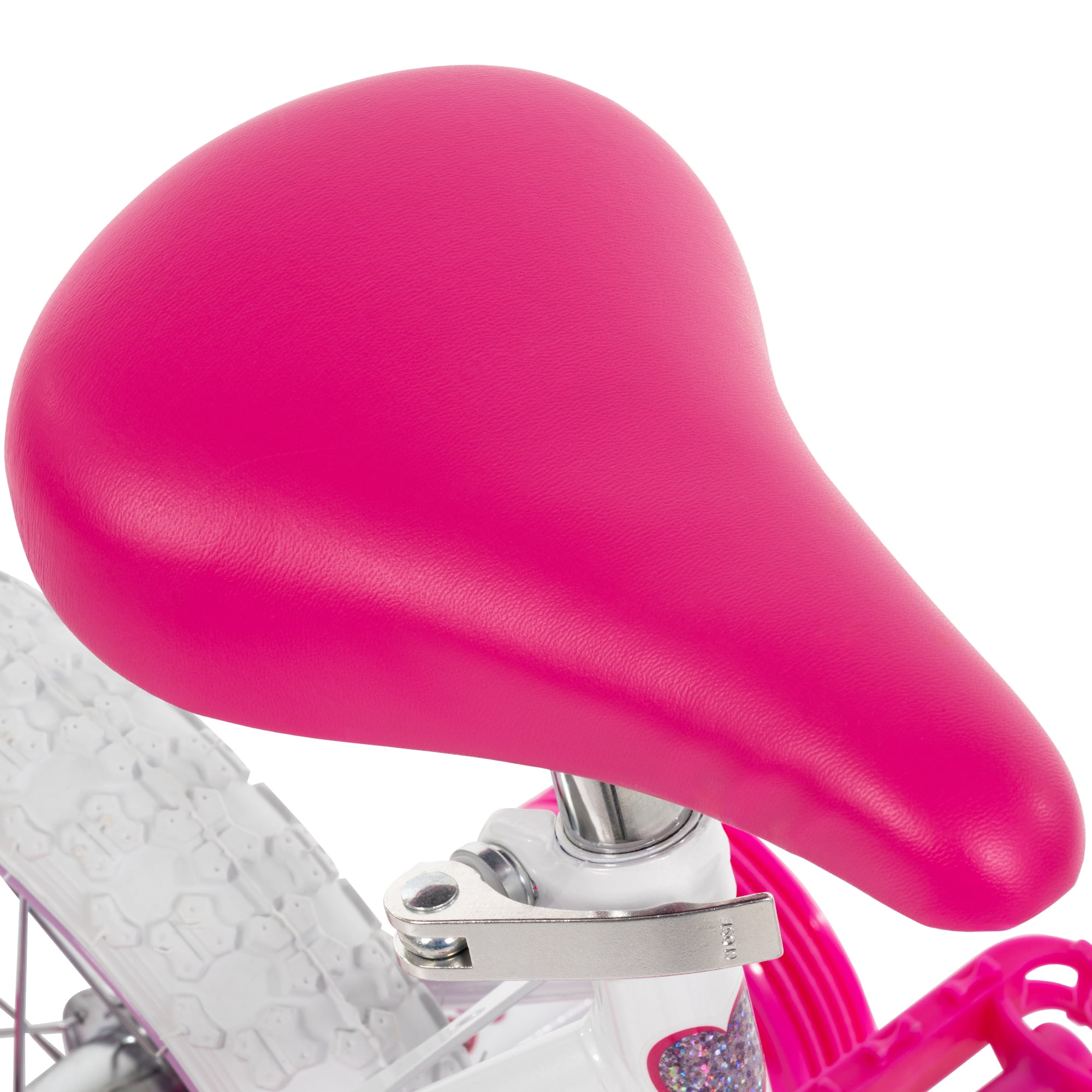 Huffy Sea Star 12-inch Girls’ Bike with Training Wheels, White/Pink, 3-5 years