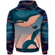 thumbnail image 3 of Sudadera con capucha holgada con estampado de ballenas y medusas para hombre, ropa de calle Harajuku, ropa Y2k, otoño, 3 of 5