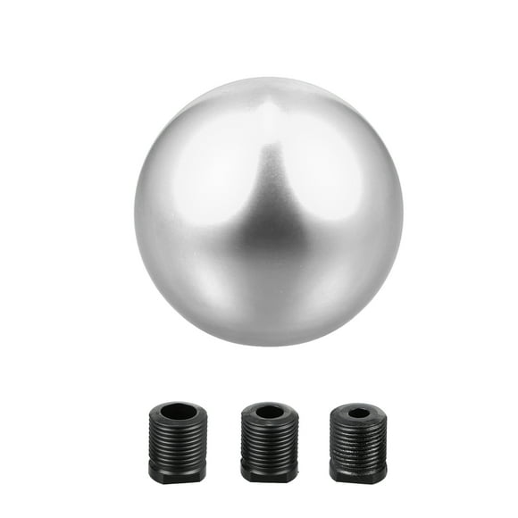 Unique Bargains 1 Set Aluminum Alloy Car Automatic Vehicle Shifter Gear Shift Knob with Adapter Spherical Silver Tone
