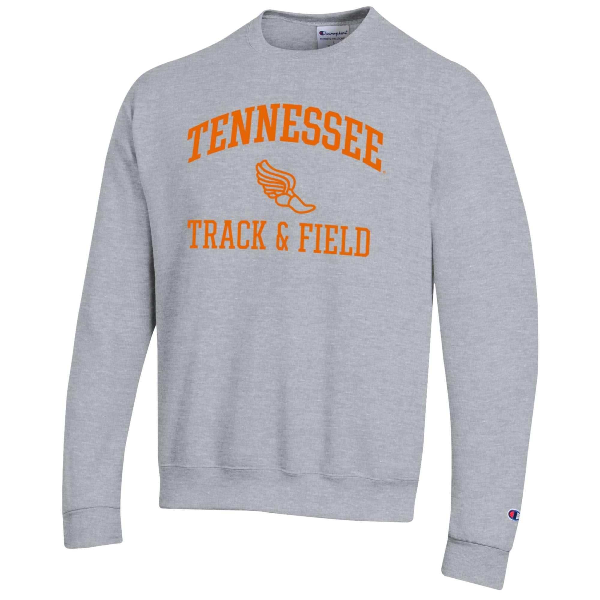 Men's Champion  Gray Tennessee Volunteers Track & Field Icon Powerblend Pullover Sweatshirt