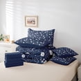 thumbnail image 6 of jejeloiu Nautical Floral 7 Pieces Full Size Bedding Sets For Girls,Delicate Daisy Full Size Bed in a Bag,Navy White,Navy Blue Reversible, 6 of 7