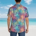 thumbnail image 6 of Daiia blue pink colorful cracked texture Hawaiian Shirt for Men Gentle Cotton Regular Short Sleeve Casual-X-Large, 6 of 9