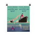 thumbnail image 2 of Going Abroad The American Way United States Lines, 1930. Unframed Vintage Travel Poster, 2 of 2