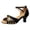 Black, variant on Womens Latin Dance Shoes Satin Practice Performance Dress Heels Peep Toe Ankle Strap Heeled Sandals Gold Size 9