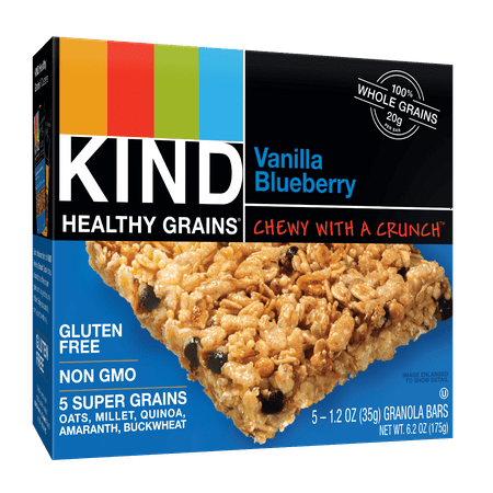(3 Pack) KIND Healthy Grains Granola Bar, Vanilla Blueberry, 5 Bars, Gluten Free, Healthy Grains (Best Homemade Granola Bars Healthy)