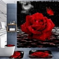 thumbnail image 1 of Cortina ALEXEX Juego 4 Piezas Rosa Roja 183x183 cm Impermeable, 1 of 7