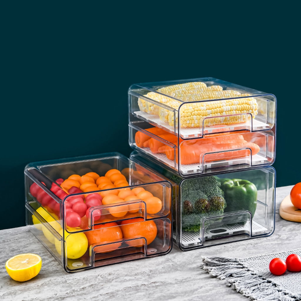Storage Box Tray Containers Kitchen Refrigerator Eggs Transparent Dispenser Airtight for Preservation Box