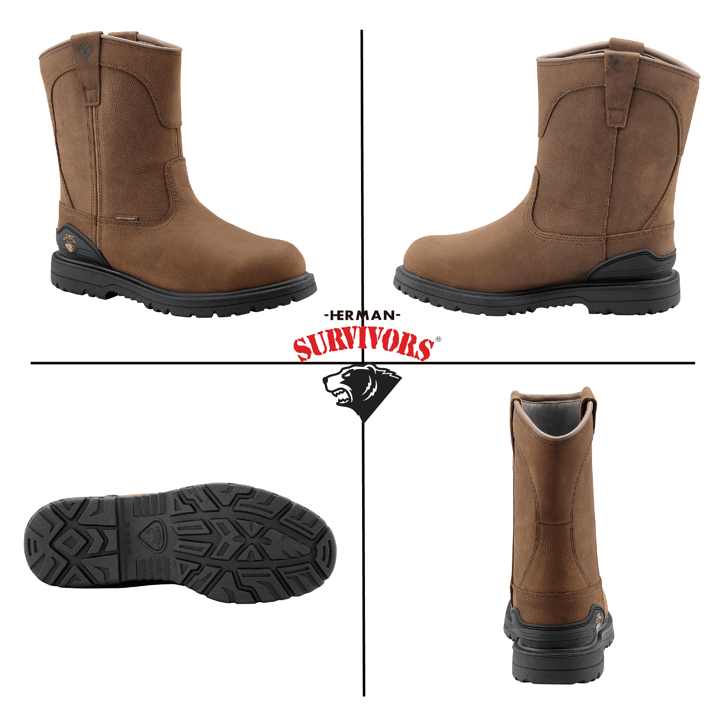 Free Shipping! Herman Survivors Men's Bison Steel Toe Work Boots