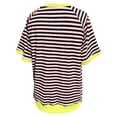 thumbnail image 6 of Conairie Cute T Shirts for Women Casual Stripe Loose Short Sleeve Crew Neck Shirts Fashion Elegant Breathable Basic Work Tee Vacation Clothes Purple M, 6 of 6