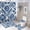 style-221, variant on Blue And White Squares, Triangles, And Diamonds 4 Pcs Shower Curtain Set with Non-Slip Rugs Toilet Lid Cover And Bath Mat Traditional Textures Waterproof Durable Bathroom Decor Shower