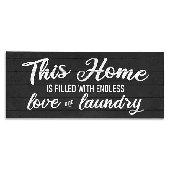 Stupell Industries Rustic Lodge Laundry Room Home Text Sign Typography Rustic Design Canvas Art, 30 x 13, by Kim Allen