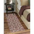 thumbnail image 3 of Unique Loom Eco Trellis Collection Area Rug - Mondo (2' 7" x 12' Runner Dusty Rose/Ivory), 3 of 12