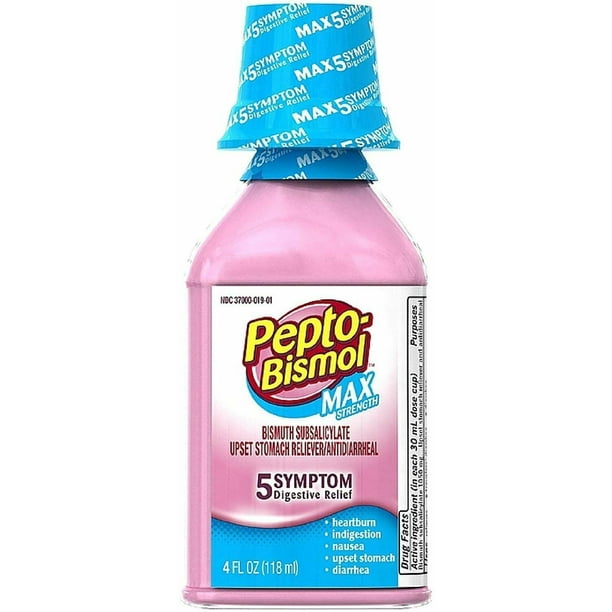Pepto Bismol Max Strength Upset Stomach Reliever 5 Symptom, 4 oz