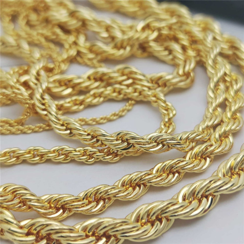Real 10k Yellow Gold Necklace, 2.5mm, Rope Chain, 20inch