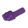 thumbnail image 2 of THDHVS Womens Sandals Comfortable,Womens Sandals,Women's Fashion Casual Pleated One-Strap Spring and Summer Breathable Flat Slippers Purple 7, 2 of 5