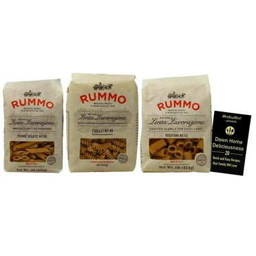Rummo Imported Italian Pasta 3 Shape Variety (1) each: Penne Rigate No. 66, Fusilli No. 48, Rigatoni No. 50 (16 Ounces)   MerlinsMart Zine