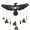B, variant on MInHoues Halloween Raven Wind Chimes, Gothic Black Wooden Bird Moon Phase Hanging Decor, Metal Bells and Crystals for Gothic Porch Party Window Decor, 10.23 x 5.51 inch