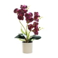 thumbnail image 2 of Gecau Artificial Phalaenopsis Silk Orchid Potted Plant Decorative Faux Flower Realistic Accent Arrangements for Desktop Office Wedding Centerpiece Long Lasting Easy Care Home, 2 of 5