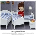 thumbnail image 3 of Exquisita mini cama individual para casa de muñecas, mini cama, decoración en miniatura, modelo de cama individual, 3 of 8