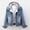 Light Blue, variant on Turilly Fashion Women Plus Velvet Long-sleeve Slim-fit Hooded Jacket Denim Blouse Coat